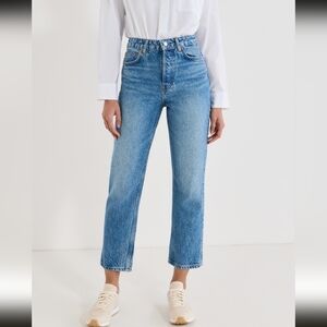 Reformation Cynthia High Rise Straight Women's Jeans Button Fly Medium Wash 27.